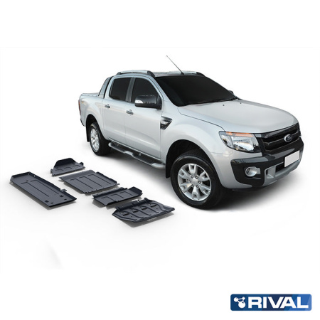 Skid Plate Set (Radiator, Engine, Gearbox, Transfer Case, Fuel Tank) Ford Ranger 2011-2015; 2015-2022; 2,2 l. / diesel; 3,2 l. / diesel